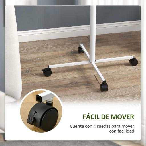 Comedero para Pájaros de Pie Ø60x138 cm con 4 Ruedas 2 Cuenco de Acero Inoxidable y 2 Perchas Blanco [2]