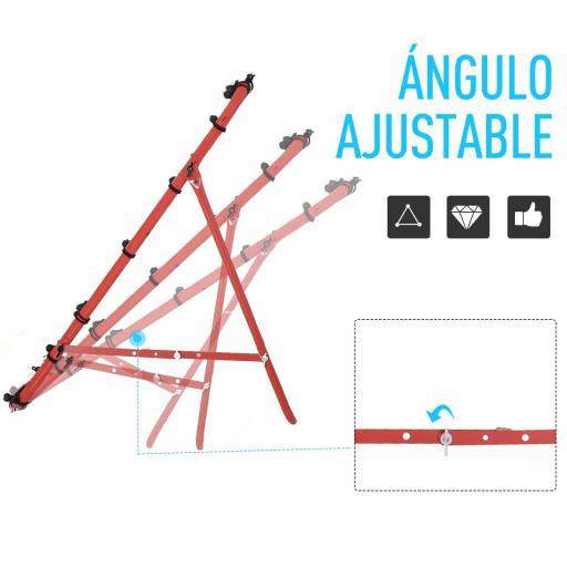 Red de Rebote Reboteador de Metal con Ángulo Ajustable para Entrenamiento de Deportes 96x80x96 cm Rojo [4]