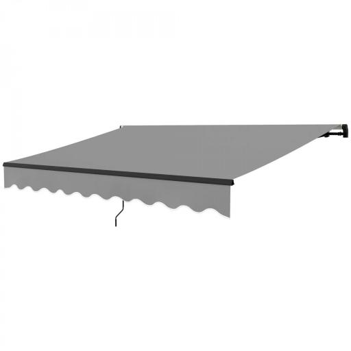 Toldo Retráctil de Aluminio para Ventanas y Puertas con Protección UV30+ y Inclinación Ajustable 360x220 cm Gris [9]