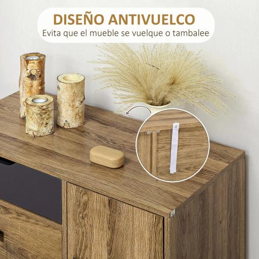 Cómoda con 4 Cajones Estilo Boho Cajonera de Madera con Patas de Metal para Salón Dormitorio 79x39x86 cm Marrón [4]