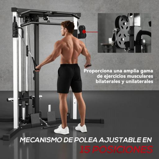 Máquina de Multiestación Musculación Entrenamiento Carga 120 kg 170x139x200 cm Negro [5]