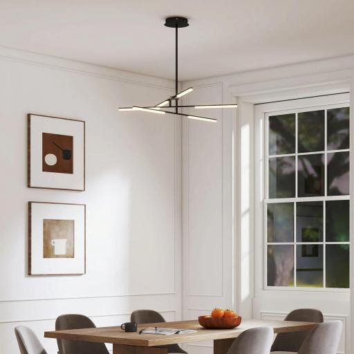 Lámpara de Techo LED Moderna Ø100x79 cm con Pantalla de Acrílico Ángulo de Luz Ajustable para Salón Dormitorio o Cocina [3]