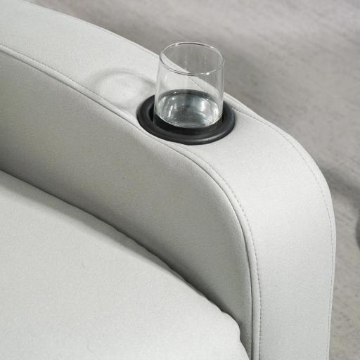 Sillón de Masaje con 4 Modos Vibración Reclinación 145° Mando a Distancia 77x93x105 cm Gris Claro [7]