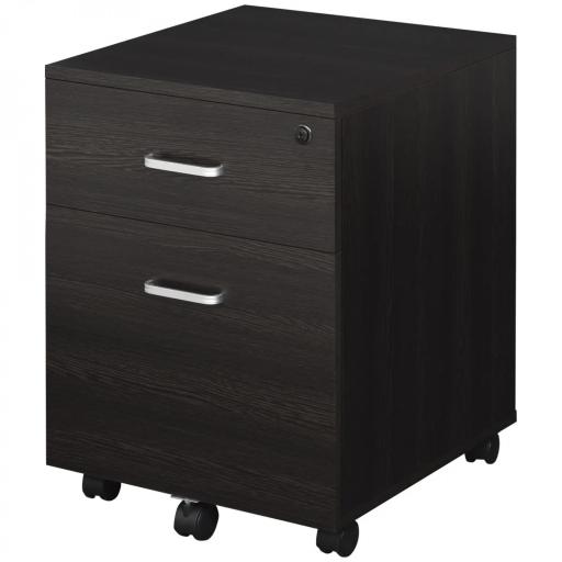 Archivador Móvil para Archivos A4 con Ruedas Gabinete de Archivos Suspendidos 2 Cajones Cerradura 40x45x55,6 cm wengué [8]