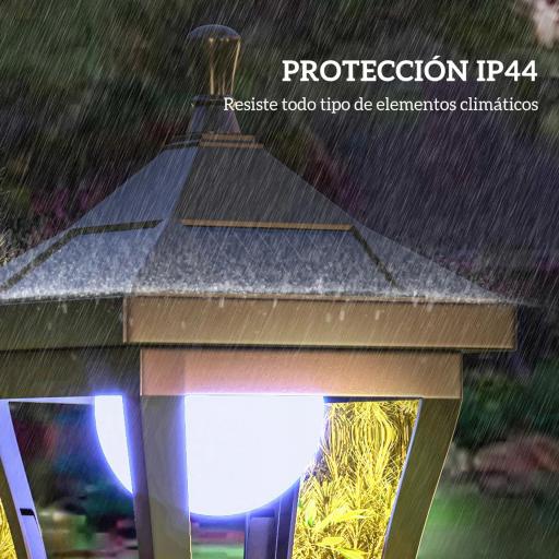Farol Solar de Jardín con 6h de Autonomía y Anclaje de Suelo Farol de Exterior en ABS y Policarbonato Ø15x127 cm Negro [4]