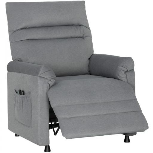 Sillón Relax Reclinable Eléctrico con Calor Lumbar Masaje Vibración Motor Silencioso Función de Memoria Gris [8]
