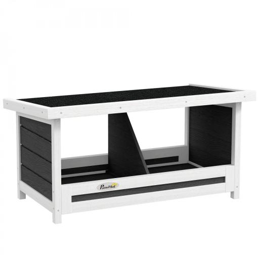 Ponedero para Gallinas de Madera Caja Nido para 2 Gallinas con 2 Departamentos y Techo Asfáltico Gris [7]