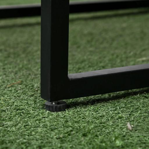 Set de Mesa de Cristal y 2 Sillas de Ratán Sintético con Respaldos Plegables Diseño Anidado con Cojines Natural y Negro [7]