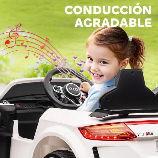 Coche Eléctrico para Niños de 3+ Años Audi TT Eléctrico 12V con Velocidad 3 km/h Mando a Distancia 102x60x44 cm Blanco [4]