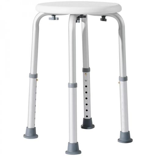 Taburete de Ducha de Aluminio con Altura Regulable Antideslizante Carga 136 kg para Ancianos y Discapacitados [8]