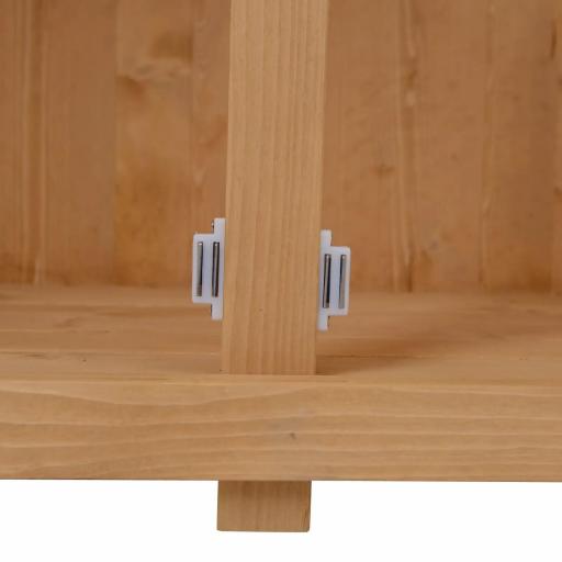 Armario de Madera para Exterior para Herramientas de Jardinería con Doble Puerta y Estantes 127,5x50x164 cm Natural [6]