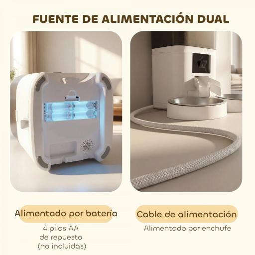 Comedero Automático 6L WiFi 2.4G con Control App 2 Cuencos Programable 1-10 Comidas Grabadora Voz 10s Fácil de Limpiar [3]