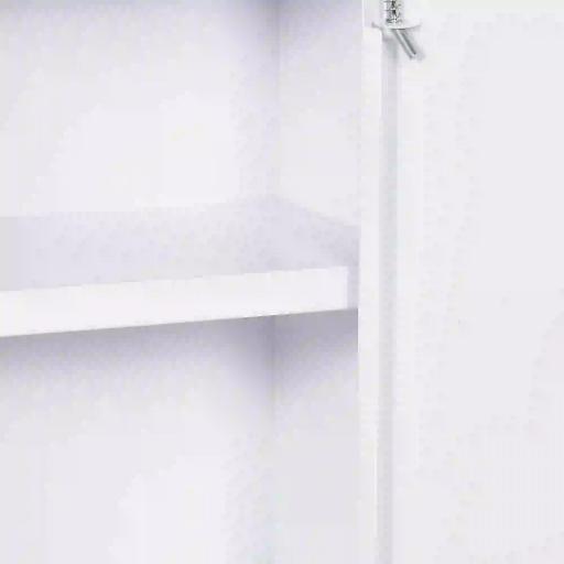 Botiquín de Pared Armario de Medicinas de Acero Armario con 3 Estantes y 2 Llaves para Baño 30x14x46 cm Blanco [7]