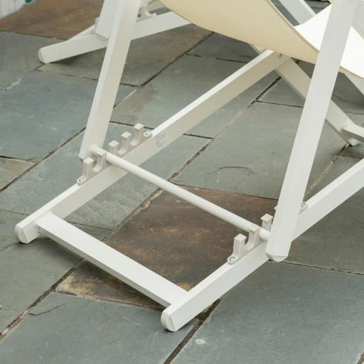 Conjunto de 2 Tumbonas Plegables de Aluminio con Respaldo Regulable en 5 Posiciones Reposacabezas 60x100x85 cm Blanco [5]