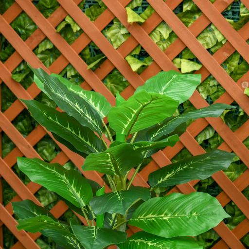Planta Artificial Hoja Perenne Altura 95 cm con 33 Hojas Realistas en Maceta de Cemento Árbol Artificial para Interior Decoración Salón Oficina Verde [6]