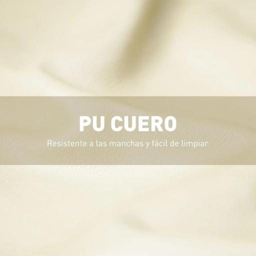 Sillón de Salón Tapizado en PU con Reposabrazos y Marco de Madera de Caucho para Dormitorio Carga 120 kg Crema [4]