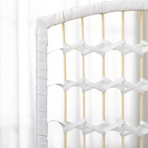 Biombo Separador de Ambientes de 4 Paneles Plegable de Cuerda de Papel 160x170cm Decoración para Dormitorio Salón Blanco [1]