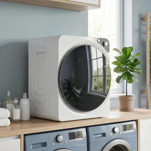 Secadora de Ropa Compacta 5 kg 1000W con 5 Modos de Secado Tambor de Acero Inoxidable Blanco [3]