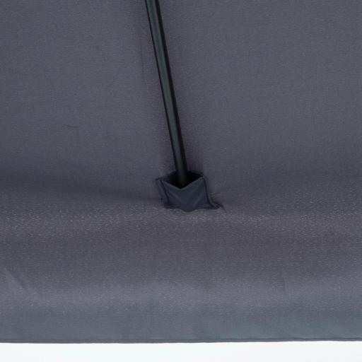 Parasol para Pared 230x130x249 cm Sombrilla Rectangular con Manivela Protección UV Impermeable Gris Oscuro [7]