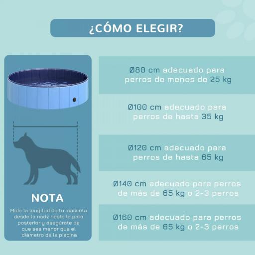 Piscina Plegable para Perros Gatos Ø120x30 cm Bañera Portátil para Mascotas PVC Antideslizante Múltiples Usos para Interiores y Exteriores Azul [3]