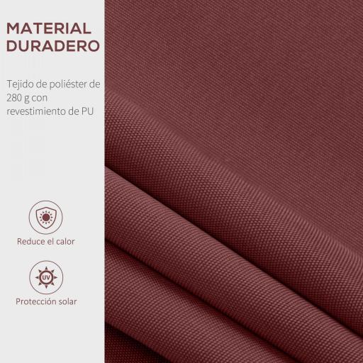 Toldo Retráctil Manual 3,5x2,5 m con Ángulo Ajustable Manivela Estructura de Aluminio y Protección UPF30+ Rojo Vino [2]