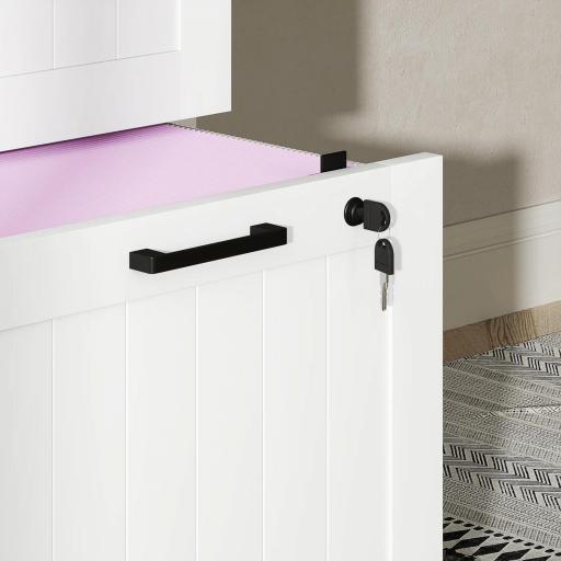 Mueble Archivador con 3 Cajones Cajonera para Escritorio con Rieles Colgantes Ajustables para A4 y Carta Blanco [6]