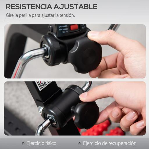 Pedales Estáticos Personas Mayores de Piernas y Brazos Altura Ajustable 75-97 cm Pantalla LCD y Rodillo Masajeador [3]