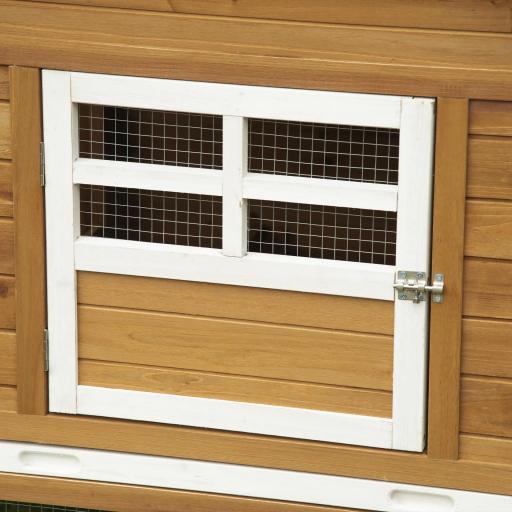 Gallinero de Madera Exterior Jaula para 2-4 Gallinas con Corral de Alambre Techos Asfálticos Nido Bandeja Extraíble y Rampa 200x80x105 cm Marrón [7]
