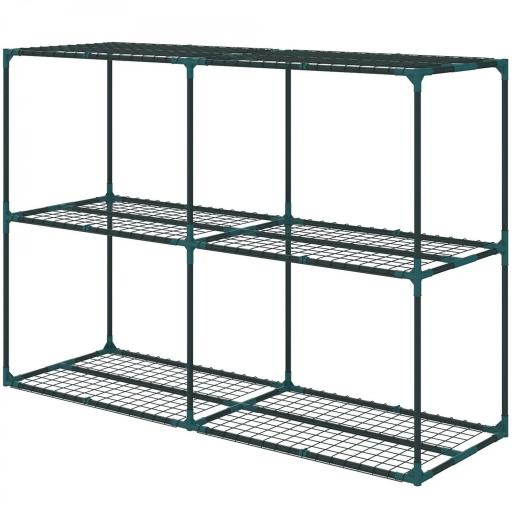 Soporte para Plantas de 3 Niveles Estantería para Plantas de Acero para Interior y Exterior 143x48x100 cm Verde [9]