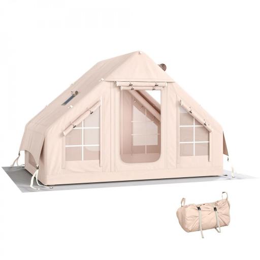 Tienda de Campaña Inflable con Apertura de Chimenea y Claraboya Bomba Bolsa UPF30+ para 4 Estaciones Impermeable 5000+ [8]