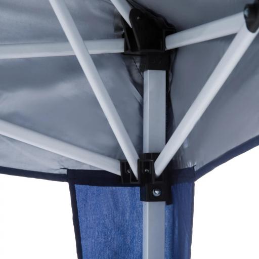 Carpa Plegable 3x3 m, Pop-up, Cenador Pabellón de Jardín, Altura Ajustable con Bolsa de Transporte, Anti-UV, Impermeable, Gazebo para Camping, Fiestas, Exterior, Azul [6]