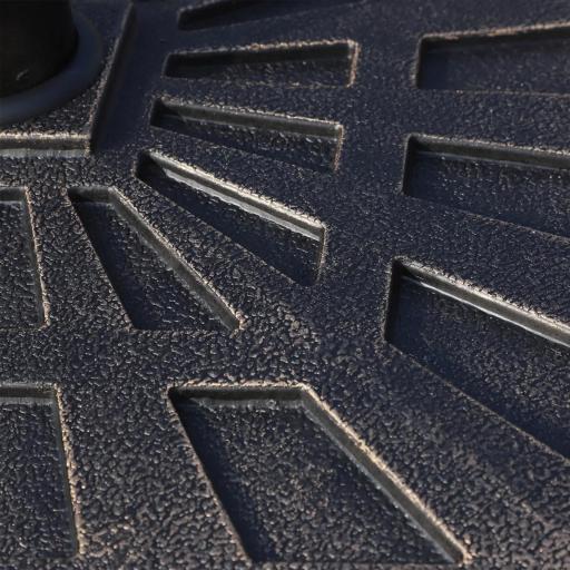 Base para Sombrilla de Resina Peso 15 kg para Poste de Parasol de Ø3,8 cm y Ø4,8 cm para Terraza 47x47x32 cm Bronce [3]