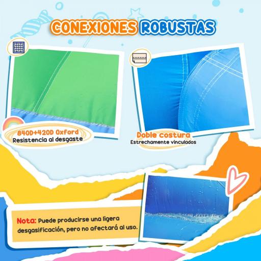 Castillo Hinchable 415x205x190 cm con Tobogán Foso de Bolas Canasta Inflador y Bolsa para Interior y Exterior [5]