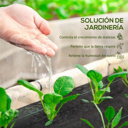 Malla Geotextil 2x100 m Malla de Jardín contra Malas Hierbas 60 g/m² Rollo de Malla Antimaleza Negro [2]