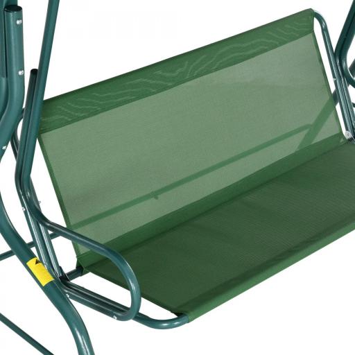 Balancín de Exterior con Toldo Ajustable en Ángulo Impermeable y Marco de Acero para Patio Balcón 170x110x153 cm Verde [7]