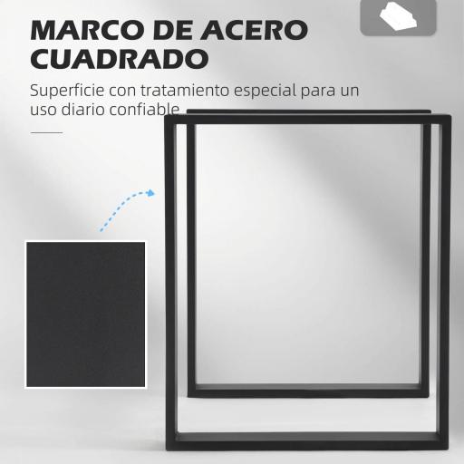 Conjunto de 2 Patas para Mesa Patas de Diseño Rectangular con Tornillos Incluidos para Mesa DIY 60x72 cm Negro [6]