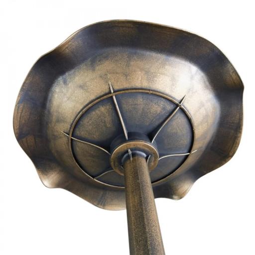 Baño para Pájaros de Jardín Exterior 71 cm con Diseño Hoja de Loto y Acabado Envejecido Ligero y Resistente Bronce [7]