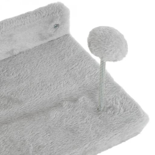 Rascador de Pared para Gatos con 2 Postes de Sisal Plataforma Doble con Escalera Suave y 1 Plataforma para Saltar Gris [7]