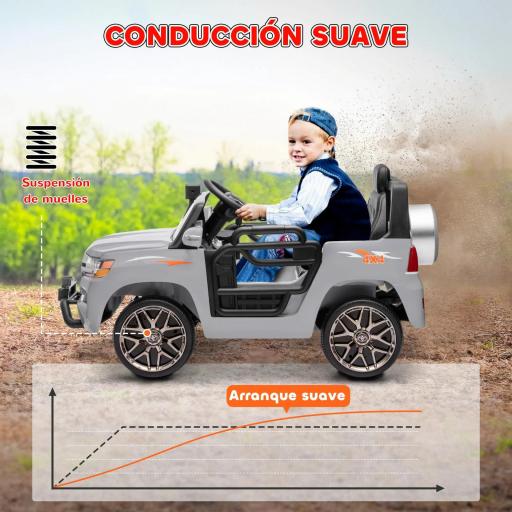 Coche Eléctrico para Niños de +3 Años Toyota LAND CRUISER con Batería 12V Mando a Distancia y Música MP3 Gris [3]