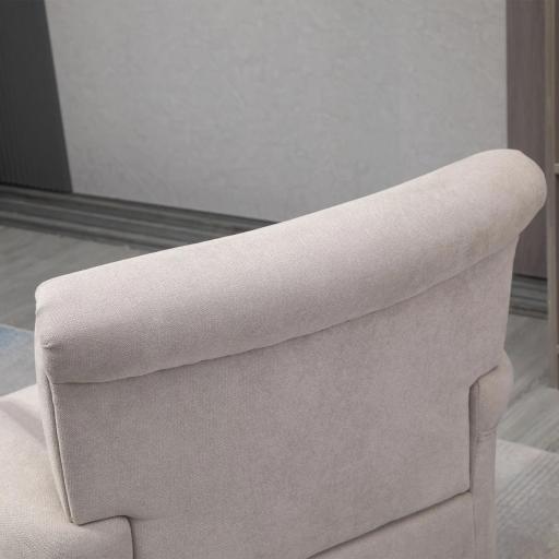 Butaca de Salón Tapizada en Tela Sillón Relax con Reposabrazos Asiento Extraíble para Dormitorio 79x78x87 cm Gris [5]