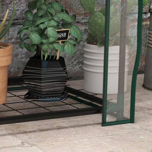 Invernadero de Jardín con 3 Estantes 1 Puerta con Cremallera para Cultivo de Plantas 59x39x127 cm Transparente [2]