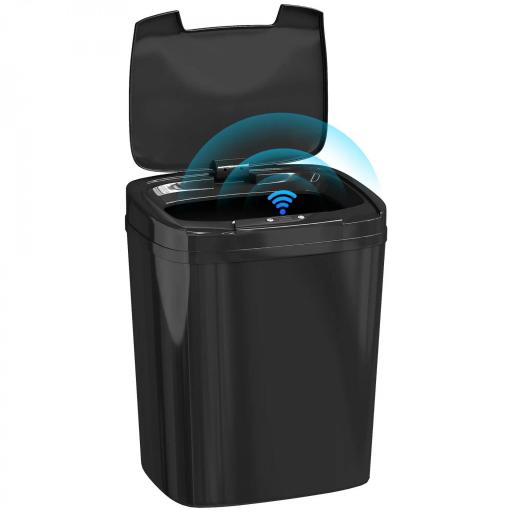 Cubo de Basura Cocina Automático 15 L con Sensor Infrarrojo y Modo Manual Anillo de Retención Antihuellas Negro [9]