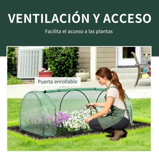 Mini Invernadero 200x100x80 cm para Jardín Vivero Casero Tipo Túnel con Marco de Acero y Cubierta Plástico Verde [4]