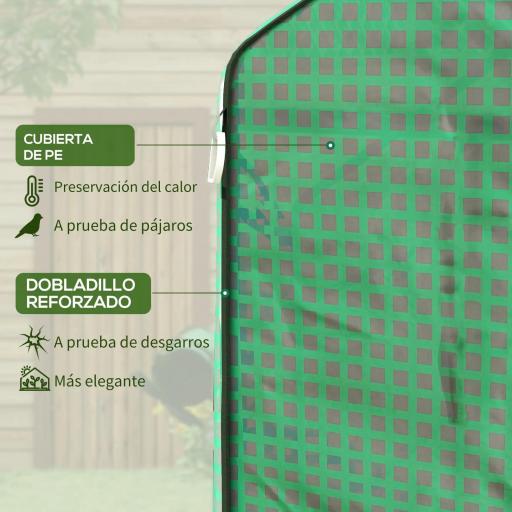 Cubierta de Repuesto de Invernadero 140x73x190 cm con Ventana Puerta con Cremallera Anti-UV Protección de Plantas Verde [2]