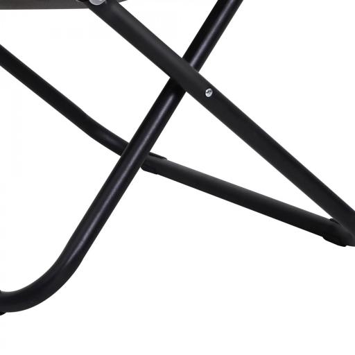 Silla de Platillo Plegable Silla de Luna con Asiento de Tela Oxford y Patas de Metal Carga 120 kg 80x80x75 cm Gris [5]