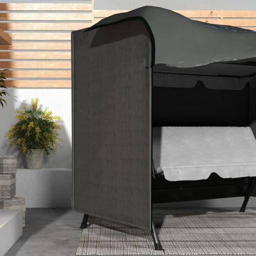 Funda para Balancín de Jardín con Cremallera Cubierta para Muebles de Exterior 205x124x164 cm Gris Oscuro [7]