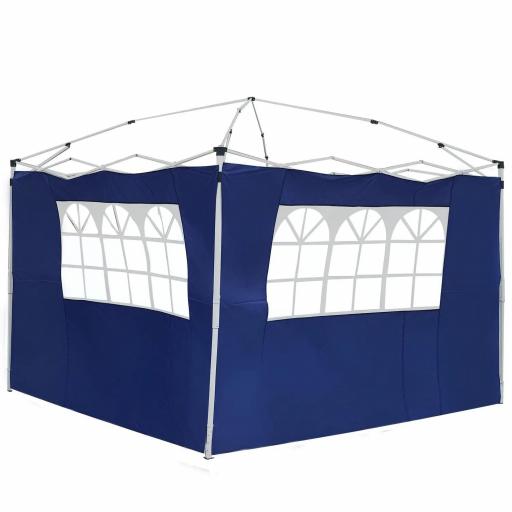  2 Paredes Laterales para Carpas de 3 x 3 m/3 x 6 m, 300x200 cm, Paredes Laterales de Repuesto para Cenador de Tela Oxford con Ventana, para Jardín, Exteriores, Fiestas, Azul [1]