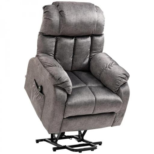 Sillón Levanta Personas Eléctrico con Reclinación hasta 135° Mando a Distancia Reposapiés y 2 Bolsillos Gris [9]