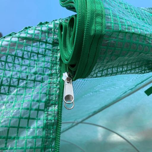 Invernadero de Exterior 4x2x2 m Invernadero de Túnel con 6 Ventanas de Malla y Puerta Enrollable con Cremallera Invernadero de Huerto Anti-UV para Patio Jardín Verde [5]