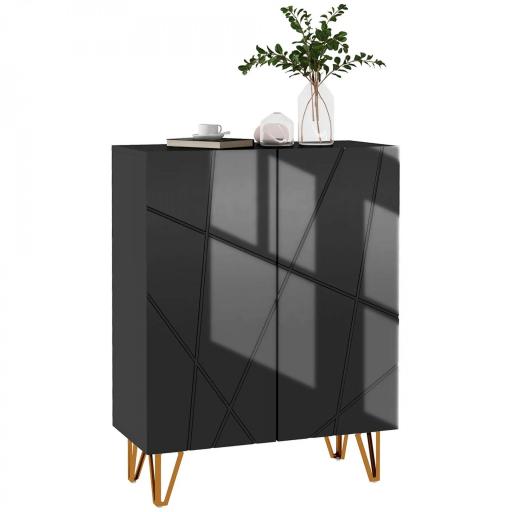 Zapatero de Entrada Recibidor con Estantes Ajustables Cierre Suave para 15-20 Pares de Zapatos 72x31,5x95 cm Negro [8]